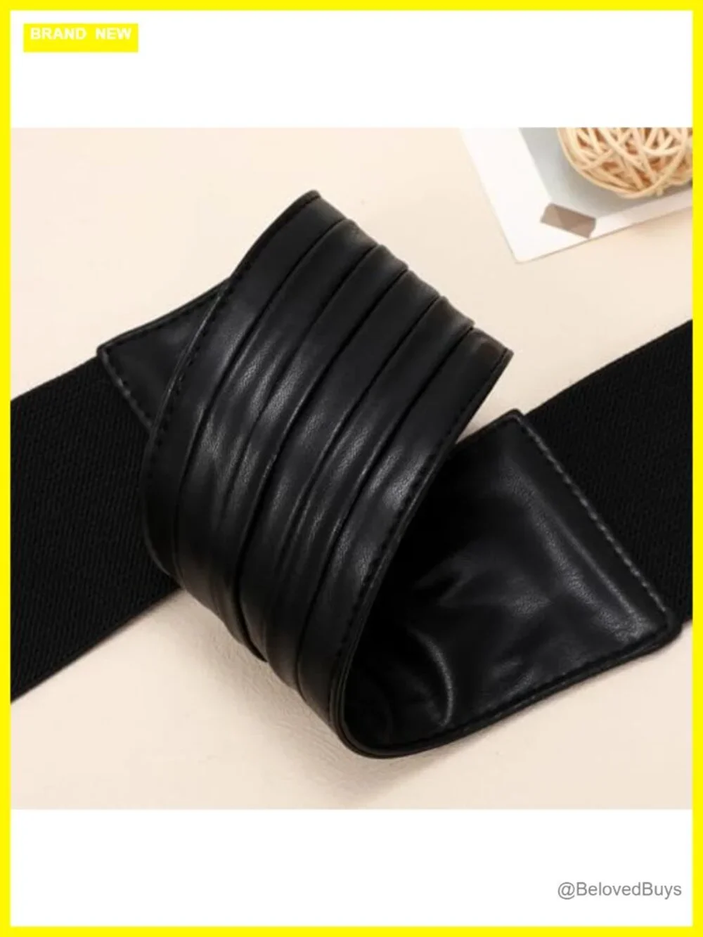 Wide Stretchy Faux Leather Waist Belt Vintage Cinch Dress Belt